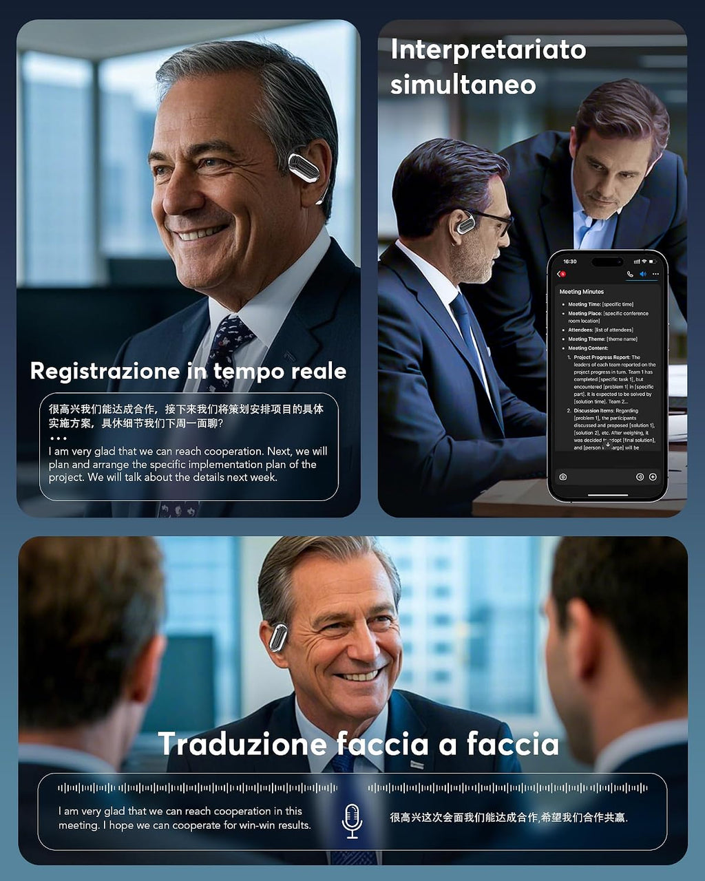 AI Translation Earbuds Real Time, 199+ Language Translator Earbuds, AI Enhanced Sound Audifonos Traductores Inglés Español, No Subscription Translating Headphones, OWS Open Ear 6-in-1 Smart Headphones