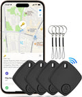 Tracker-4 Pack, Bluetooth Tracker Work with Find My (iOS Only), Smart Trakcer Key Finder and Item Locator with Lanyard, Tracker for Keys, Luggage Replaceable Battery (4 Packs)
