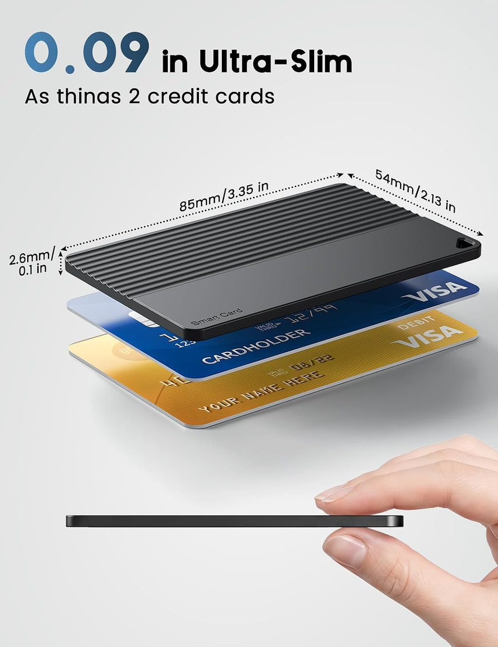 Wallet Tracker Card for Apple Find My or Google's Find Hub Device | 5-Year Battery Bluetooth Item Finder for iPhone, Slim Smart Tracking Card for Wallet, Luggage, Passport, Purse, Backpack