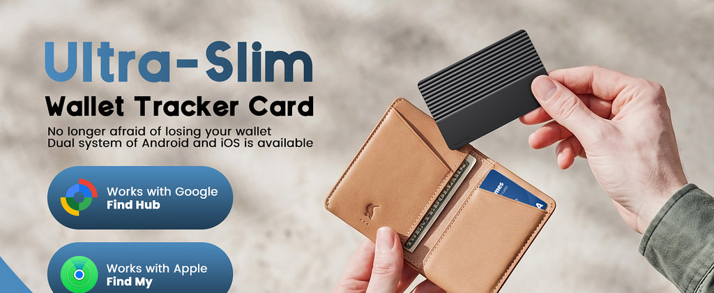Wallet Tracker Card for Apple Find My or Google's Find Hub Device | 5-Year Battery Bluetooth Item Finder for iPhone, Slim Smart Tracking Card for Wallet, Luggage, Passport, Purse, Backpack