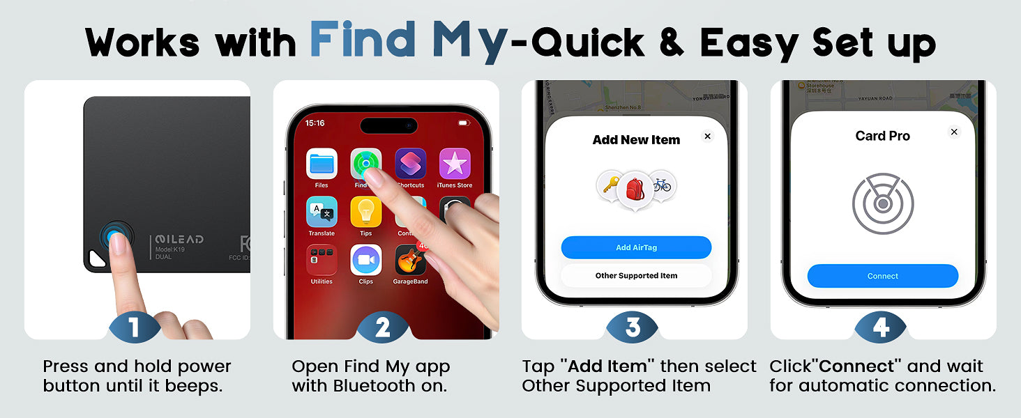 Wallet Tracker Card for Apple Find My or Google's Find Hub Device | 5-Year Battery Bluetooth Item Finder for iPhone, Slim Smart Tracking Card for Wallet, Luggage, Passport, Purse, Backpack