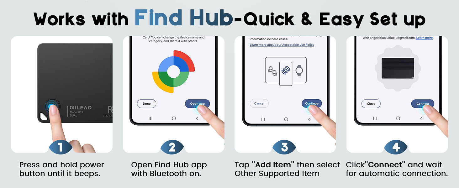 Wallet Tracker Card for Apple Find My or Google's Find Hub Device | 5-Year Battery Bluetooth Item Finder for iPhone, Slim Smart Tracking Card for Wallet, Luggage, Passport, Purse, Backpack